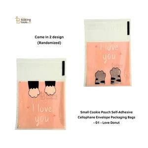 Small Cellophane Cookie Bags – Cat Paws I Love You Design