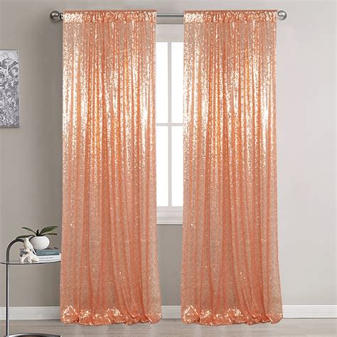 Buy Partisout Sequin Backdrop Curtain 2ftx7ft 2PCS Rose Gold Sequin ...