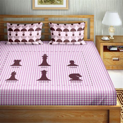 Double Bedsheet with 2 Pillow Covers Set Cotton Purple Colour - Myster ...