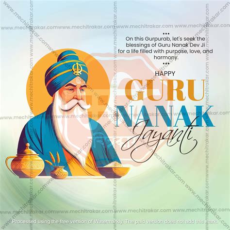 Professional Guru Nanak Jayanti Template Design for Social Media in ...
