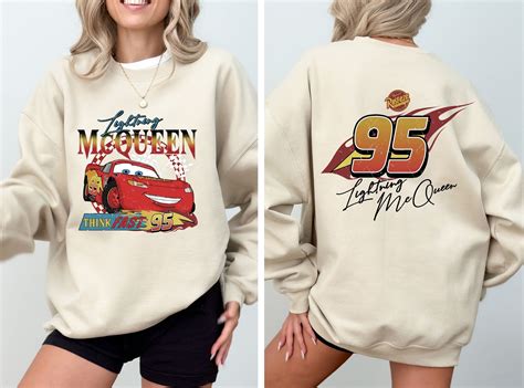 Vintage Lightning Mcqueen Sweatshirt Disney Cars Sweatshirt Cars Family ...