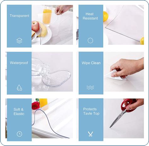 Buy ETECHMART 40 x 72 Inch Clear Table Cover Protector, 1.5mm Thick ...