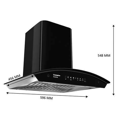 Crompton SensoSmart Curved 60cm Chimney Baffle filter (Black), Free in ...
