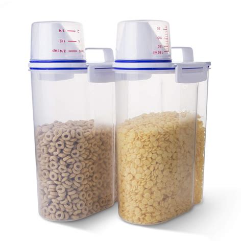 Buy TBMax Cereal Container Oatmeal Dispenser - 2Pack, Rice Storage Bin ...