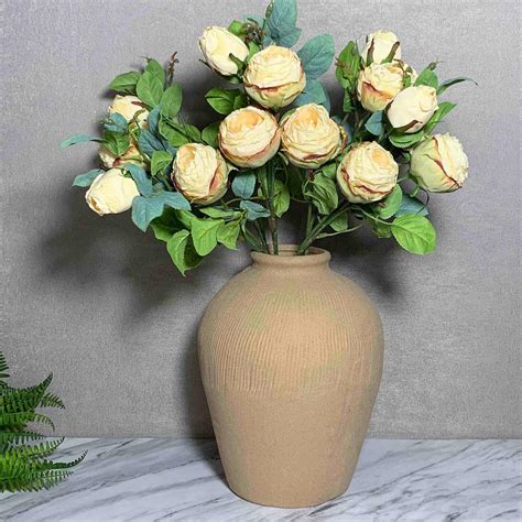 Matte Tan Ceramic Vase, 10x12