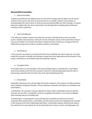 Ethical consideration in counseling - Counselling - UoK - Studocu