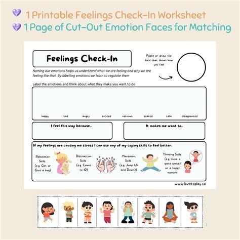 Feelings Check-in Worksheet for Kids: Emotional Regulation (PDF) - Etsy