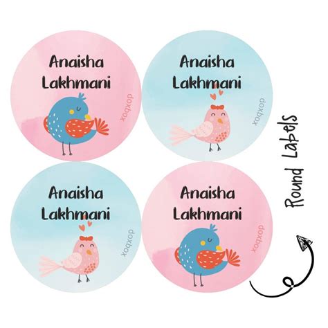 Round water proof label - Sweet birds – Peppydots