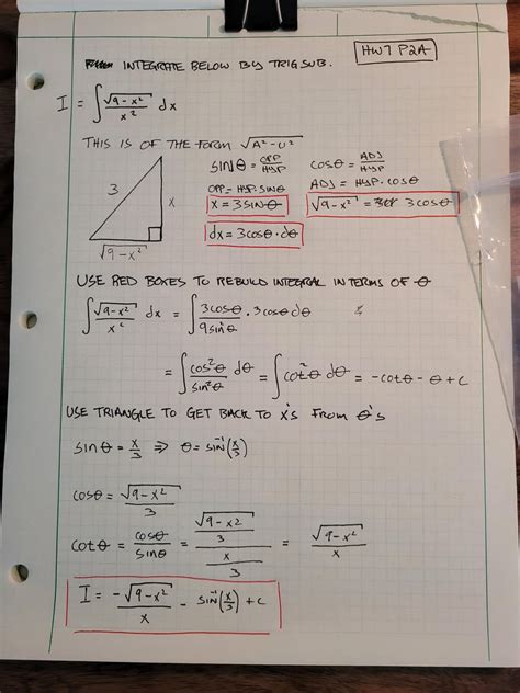 Trig Sub Integral Check My Work : r/calculus