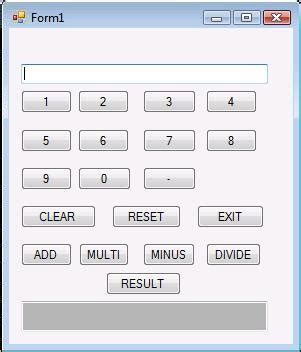 Simple Calculator Using C# Form 的图像结果