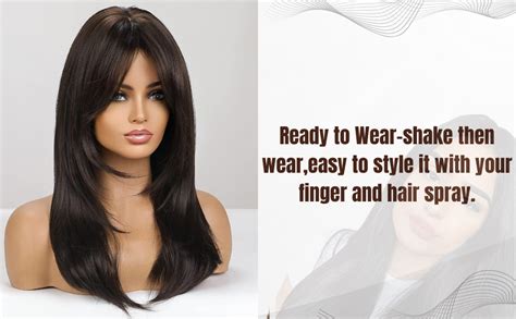 Akashkrishna Hair Wig Middle Parting Brown | 24 Inches Long Straight ...