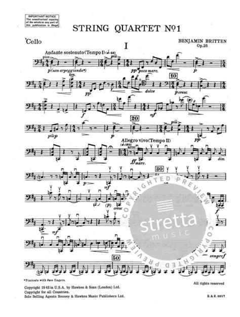 String Quartet 1 In D op. 25 de Benjamin Britten | comprar en Stretta ...