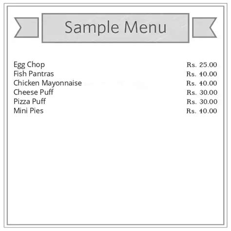 Menu at Nahoum and Sons Private Limited Confectioners, Kolkata
