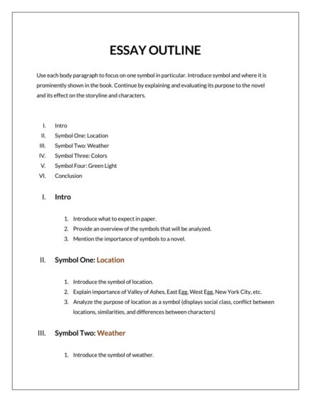 Image result for Writing Outline Example