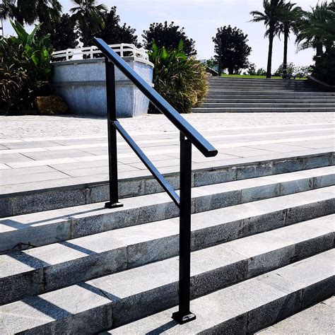 Buy Adjustable Exterior Stair Railing Kit , Handrails for Outdoor Steps ...