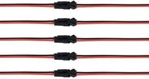 DAB 5 Pairs 22 AWG JST SM 2 Pin Plug Male and Female Connector Adapter ...
