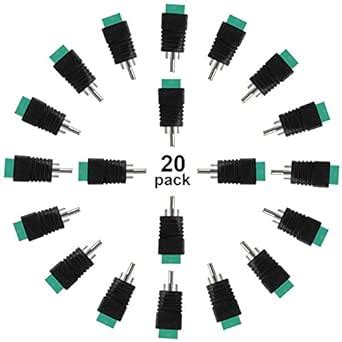 20 Piece Speaker Wire Adapter Compatible with RCA to AV, Phono Plug ...