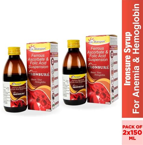 Dr. Morepen Ironsure Folic Acid & Iron Supplement Hemoglobin Booster ...