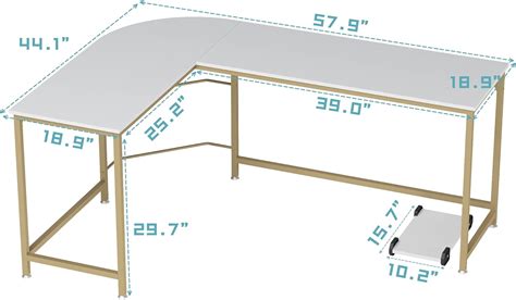Teraves Reversible L Shaped Desk White - 57.9 India | Ubuy