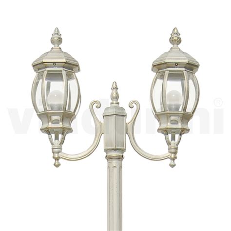 Lamppost 2 lights in Aluminum and Polycarbonate Made in Italy
