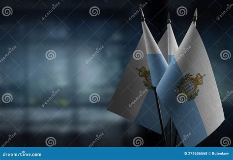 Small Flags of the San Marino on an Abstract Blurry Background Stock Illustration - Illustration ...