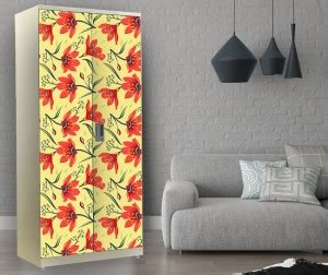Luxury 213.36 cm Almirah Sticker Extra Large Floral Design for Almirah ...