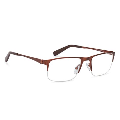 Brown Orange Line Half Rim Rectangle Vincent Chase SLEEK STEEL VP064 ...