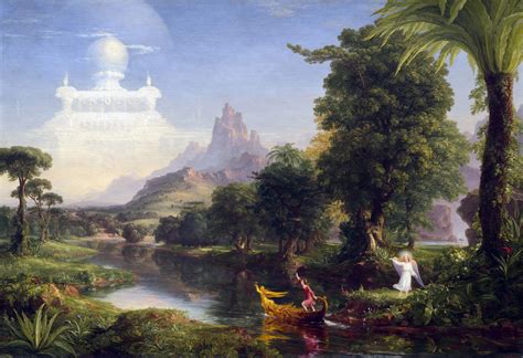 Thomas Cole, The Voyage of Life, painting, classic art, The Voyage of ...