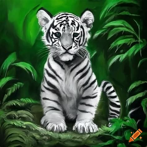 White Baby Siberian Tiger Wallpaper