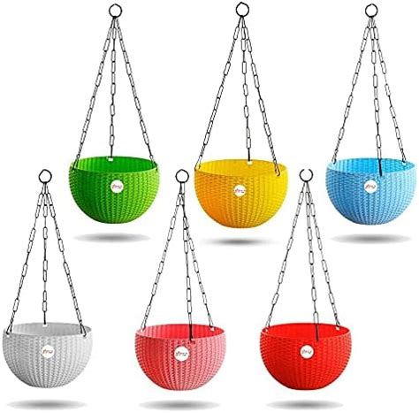 Kraft Seeds Euro Plastic Hanging Pots for Home & Balcony Gardens (3 Pcs ...