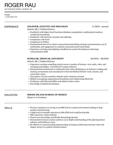 Political Science Resume Template