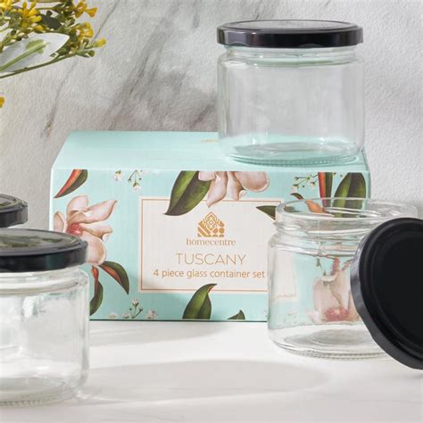 Buy Tuscany Set of 4 Glass Jars - 350ml from Home Centre at just INR 199.0