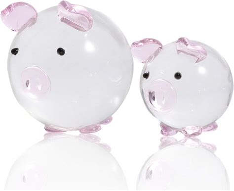 Buy HANUR Crystal Transparent Cute Pig Figurine Clear Ornament Home ...