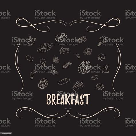 Cup Coffee With Bakery Stock Illustration - Download Image Now - Baked ...