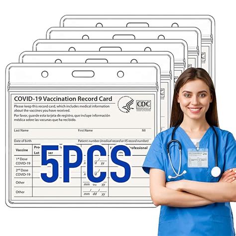 Buy Vaccine Card Sleeve 4 X 3(4.25 X 3.5) Inches, Transparent ...