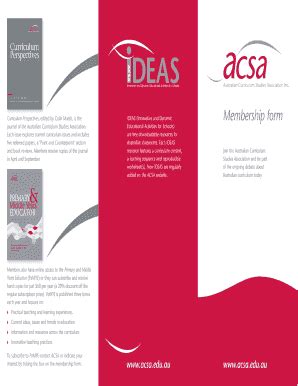 Fillable Online 2414 member 3panel1880 form 3col - ACSA Australia Fax ...