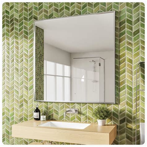 Amazon.com: Eviva Bathroom Mirror for The Wall - Chrome Bathroom ...