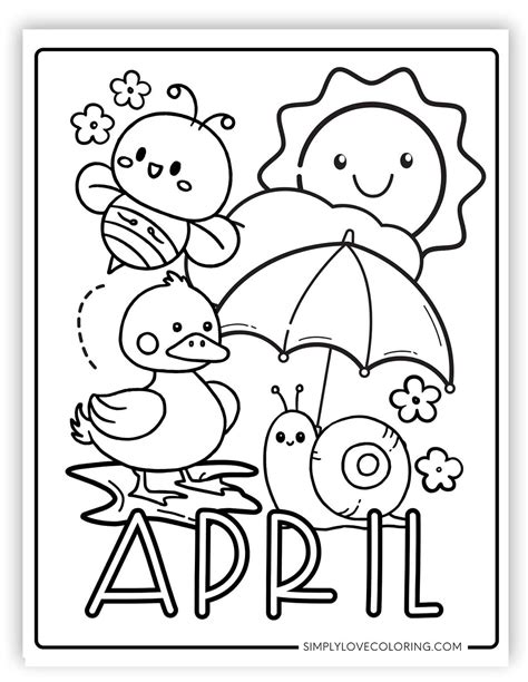 April Coloring Pages (8 Free PDF Printables) - Simply Love Coloring