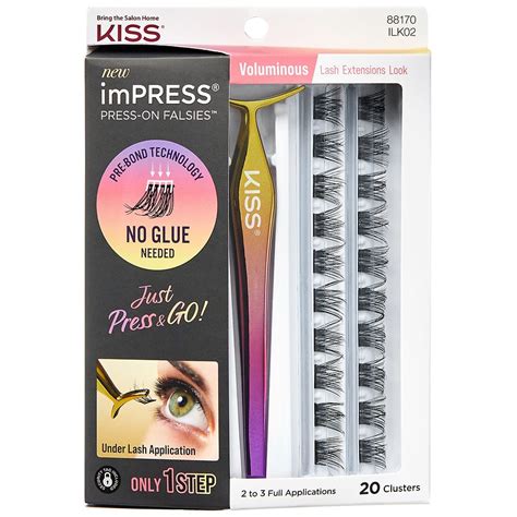 Kiss imPRESS Press On Falsies Easy Tab Self Adhesive Eyelashes ...