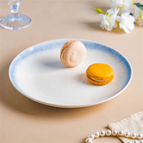 Blue And White Handcrafted Plate Online - Premium Snack Plate | Nestasia