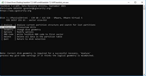 TestDisk Tutorial Partition 的图像结果