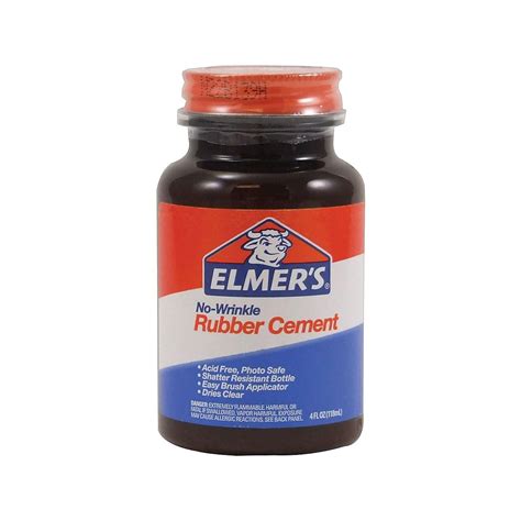 Elmer's No-Wrinkle Liquid Rubber Cement, 4 oz., Tan, (E904) | Quill.com