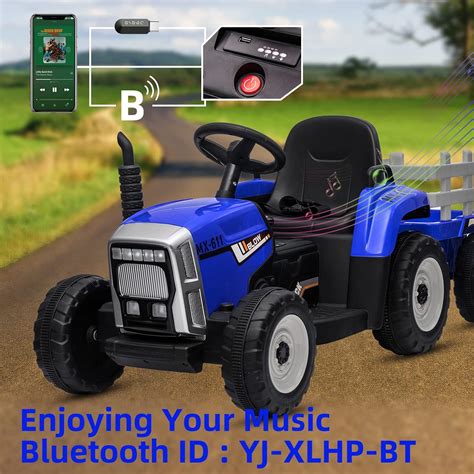 Buy XJD Ride on Tractor 12V Kids Battery Powered Electric Tractor with ...