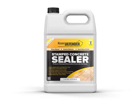 Stamped Concrete Sealer, 1 Gal - Clear, Water-Based, Semi-Gloss Sealer ...