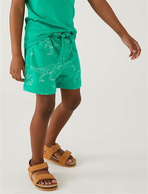 Buy Cotton Rich Dinosaur Shorts at Marks & Spencer