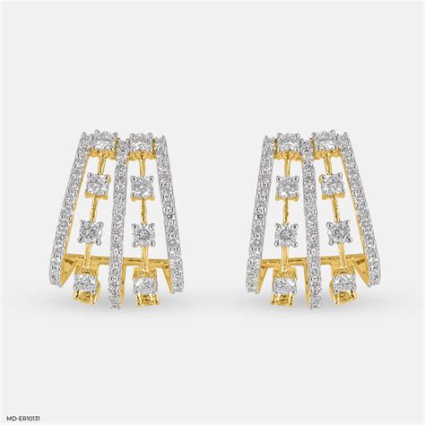Trapezoid Diamond Drop Earrings 18K Yellow Gold – Maiora Diamonds