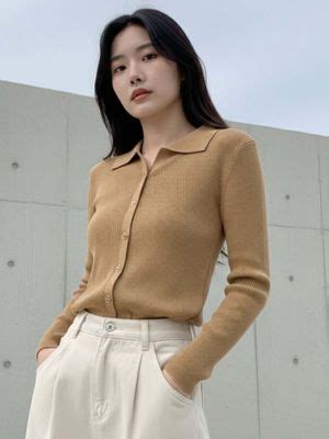 Buy Outzidr Tan Full Sleeve Collared Buttoned Top (S) Online