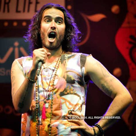 English comedian and actor Russell Brand performs