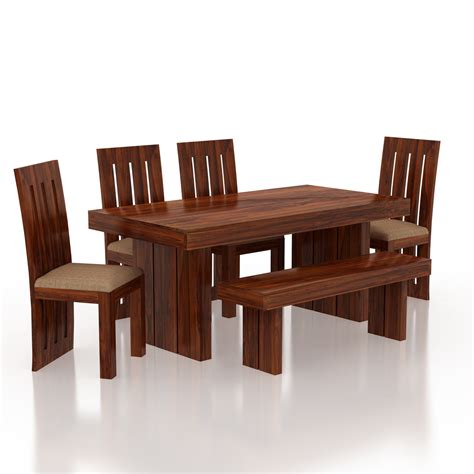 Maharaja Solid Sheesham Wood 6 Seater Dining Table Set - 3 Years Warra ...