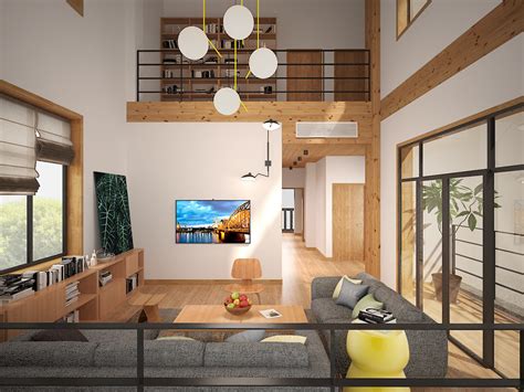 北欧日式原木风格住宅设计|空间|室内设计|深圳前意识设计 - 原创作品 - 站酷 (ZCOOL)